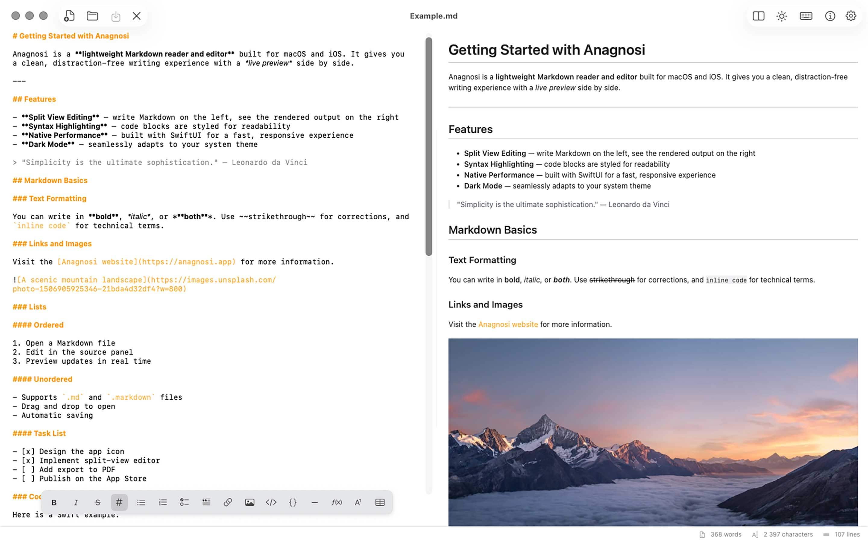 anagnosi on MacBook in light mode
